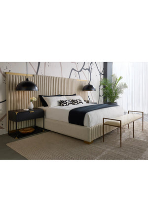 Modern European furniture - Channeled Panel Headboard King Bed - www.oroa.com