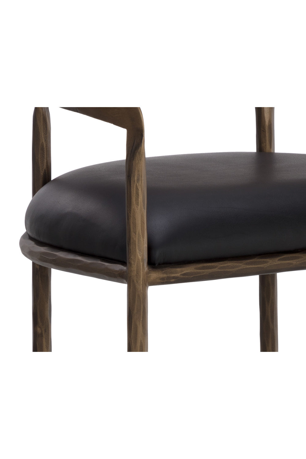 Modern European furniture - Hammered Metal Leather Bar Stool - www.oroa.com