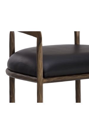 Modern European furniture - Hammered Metal Leather Bar Stool - www.oroa.com