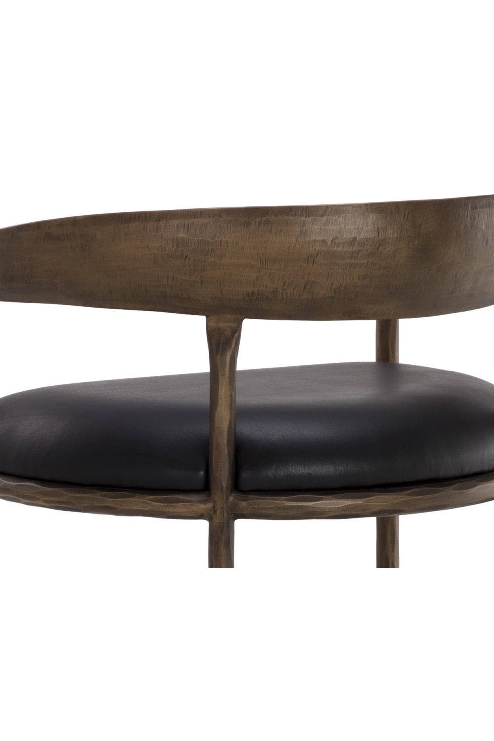 Modern European furniture - Hammered Metal Leather Bar Stool - www.oroa.com
