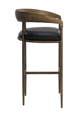 Modern European furniture - Hammered Metal Leather Bar Stool - www.oroa.com