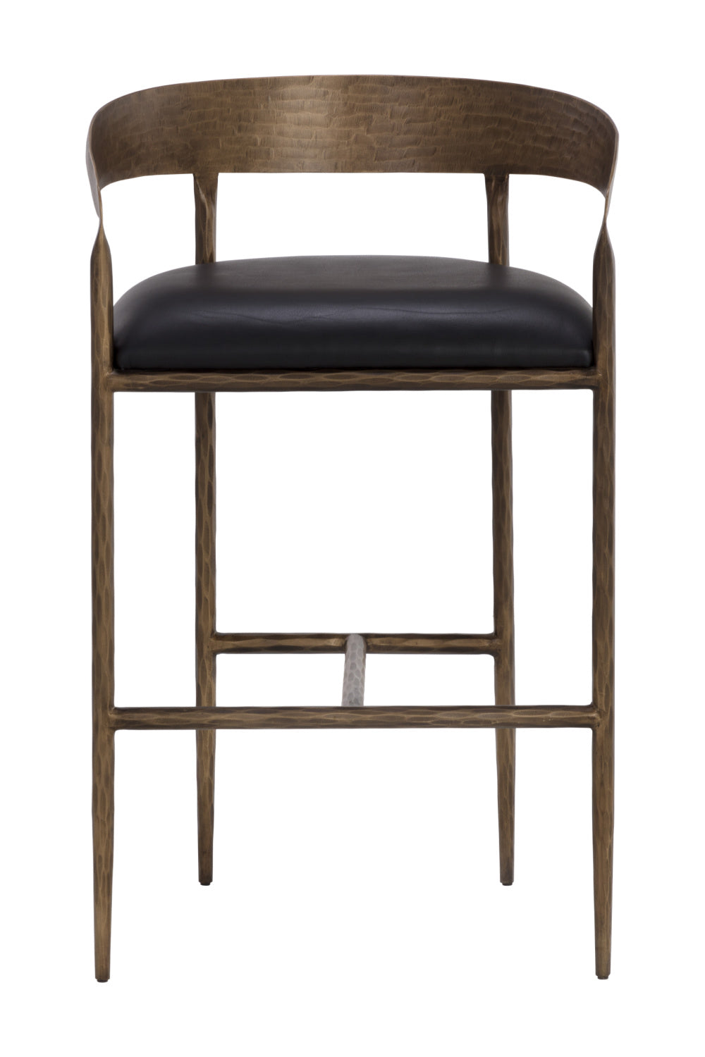 Modern European furniture - Hammered Metal Leather Bar Stool - www.oroa.com