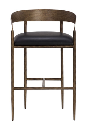 Modern European furniture - Hammered Metal Leather Bar Stool - www.oroa.com
