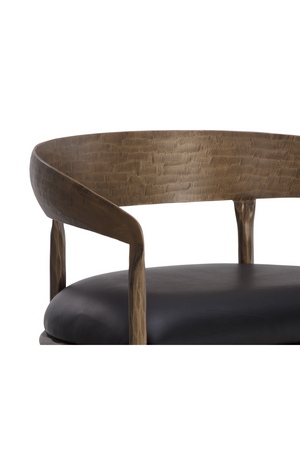 Modern European furniture - Hammered Metal Leather Bar Stool - www.oroa.com