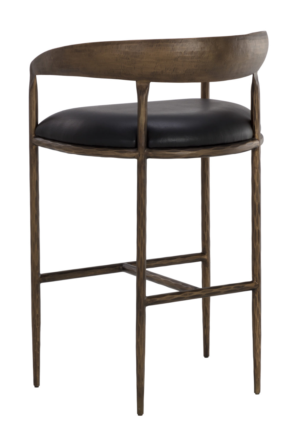 Modern European furniture - Hammered Metal Leather Bar Stool - www.oroa.com