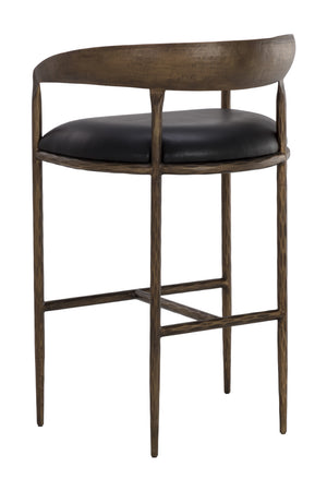 Modern European furniture - Hammered Metal Leather Bar Stool - www.oroa.com