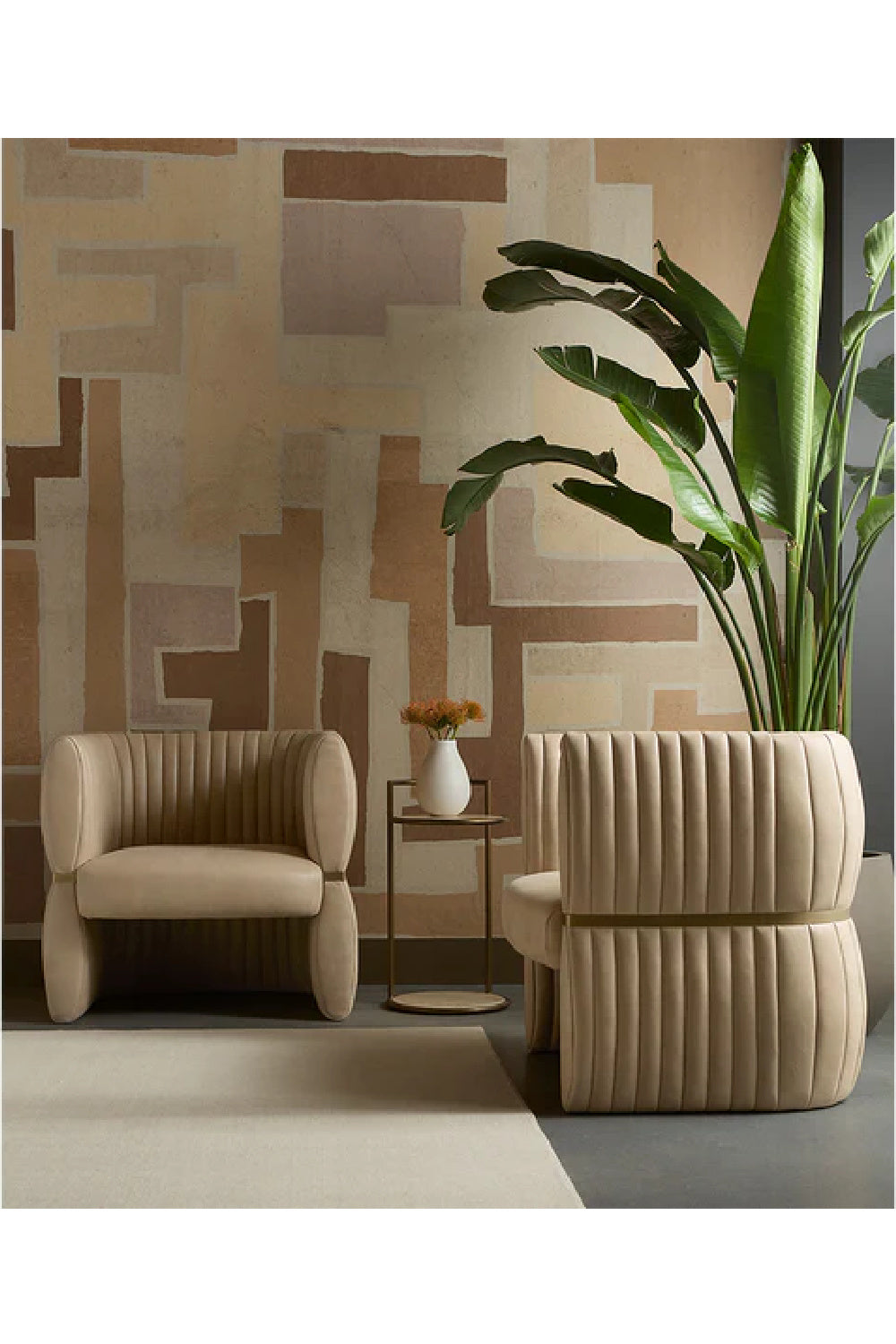 Modern European furniture - Leather Channeled Lounge Chair - www.oroa.com