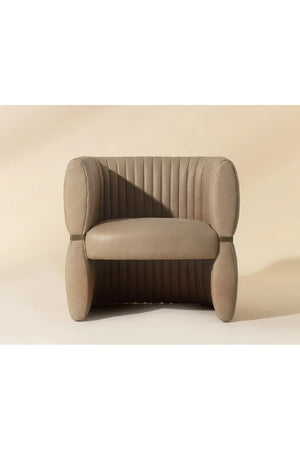 Modern European furniture - Leather Channeled Lounge Chair - www.oroa.com
