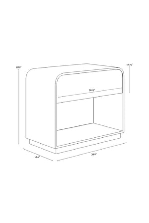 Modern European furniture - Champagne Gold Accented Black Nightstand - www.oroa.com