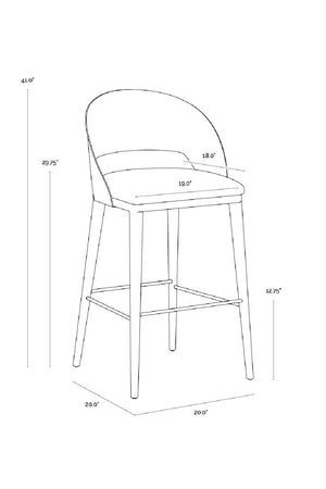 Modern European furniture - Brown Leather Seat Bar Stool - www.oroa.com