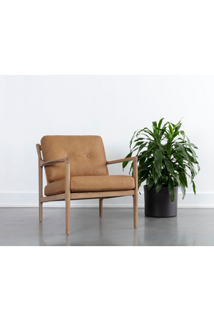 Modern European furniture - Button-Tufted Leather Lounge Chair - www.oroa.com