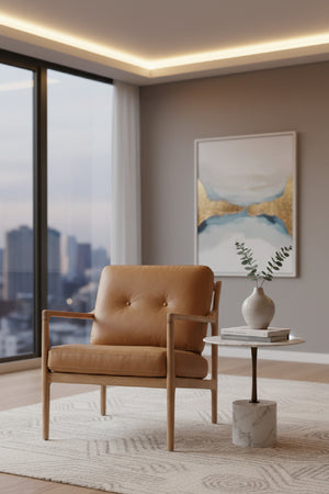 Modern European furniture - Button-Tufted Leather Lounge Chair - www.oroa.com