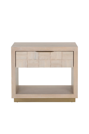 Modern European furniture - Light Oak Wood-Tile Nightstand - www.oroa.com