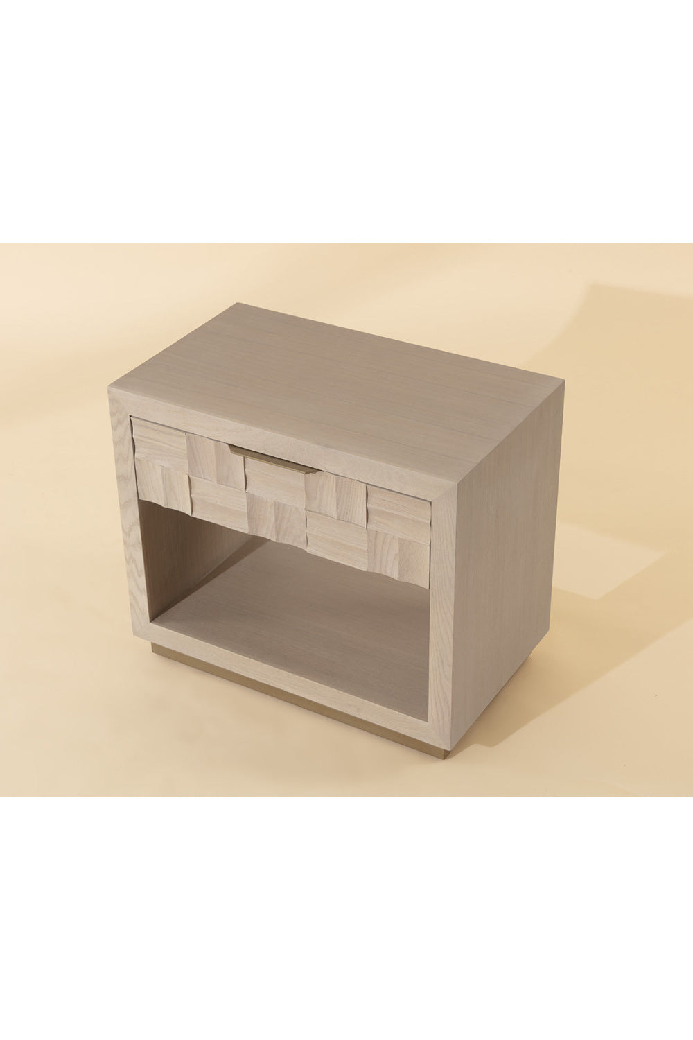 Modern European furniture - Light Oak Wood-Tile Nightstand - www.oroa.com