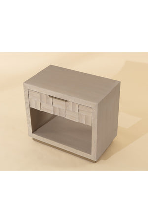 Modern European furniture - Light Oak Wood-Tile Nightstand - www.oroa.com