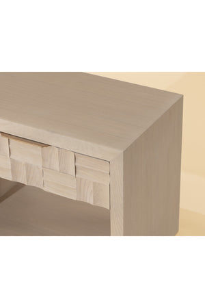 Modern European furniture - Light Oak Wood-Tile Nightstand - www.oroa.com