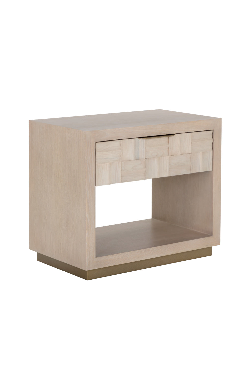 Modern European furniture - Light Oak Wood-Tile Nightstand - www.oroa.com