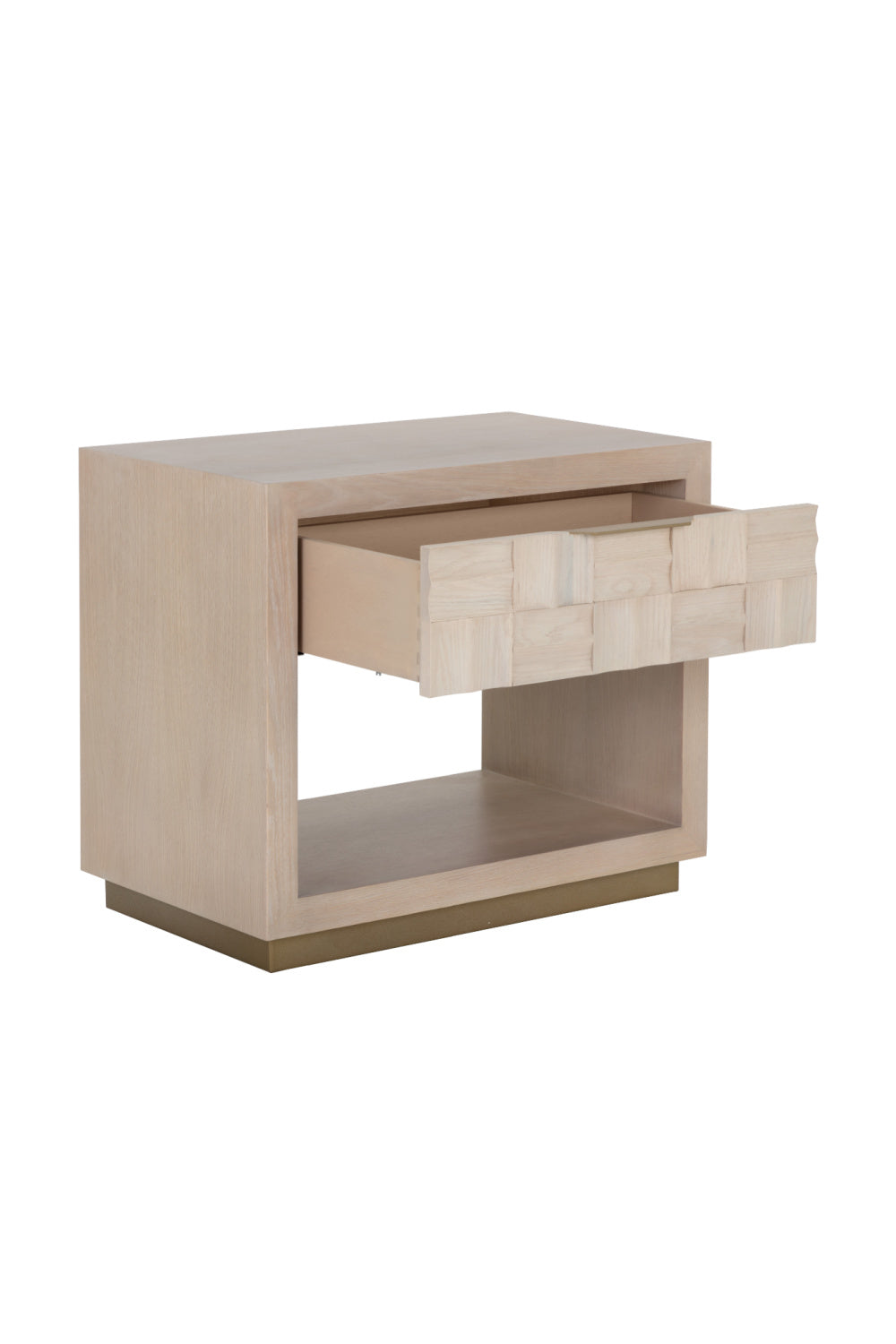 Modern European furniture - Light Oak Wood-Tile Nightstand - www.oroa.com