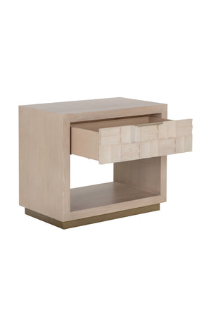 Modern European furniture - Light Oak Wood-Tile Nightstand - www.oroa.com