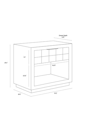 Modern European furniture - Light Oak Wood-Tile Nightstand - www.oroa.com