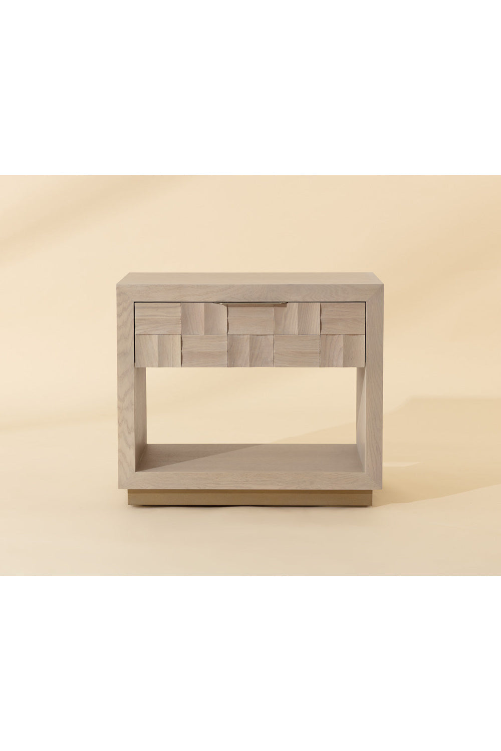 Modern European furniture - Light Oak Wood-Tile Nightstand - www.oroa.com
