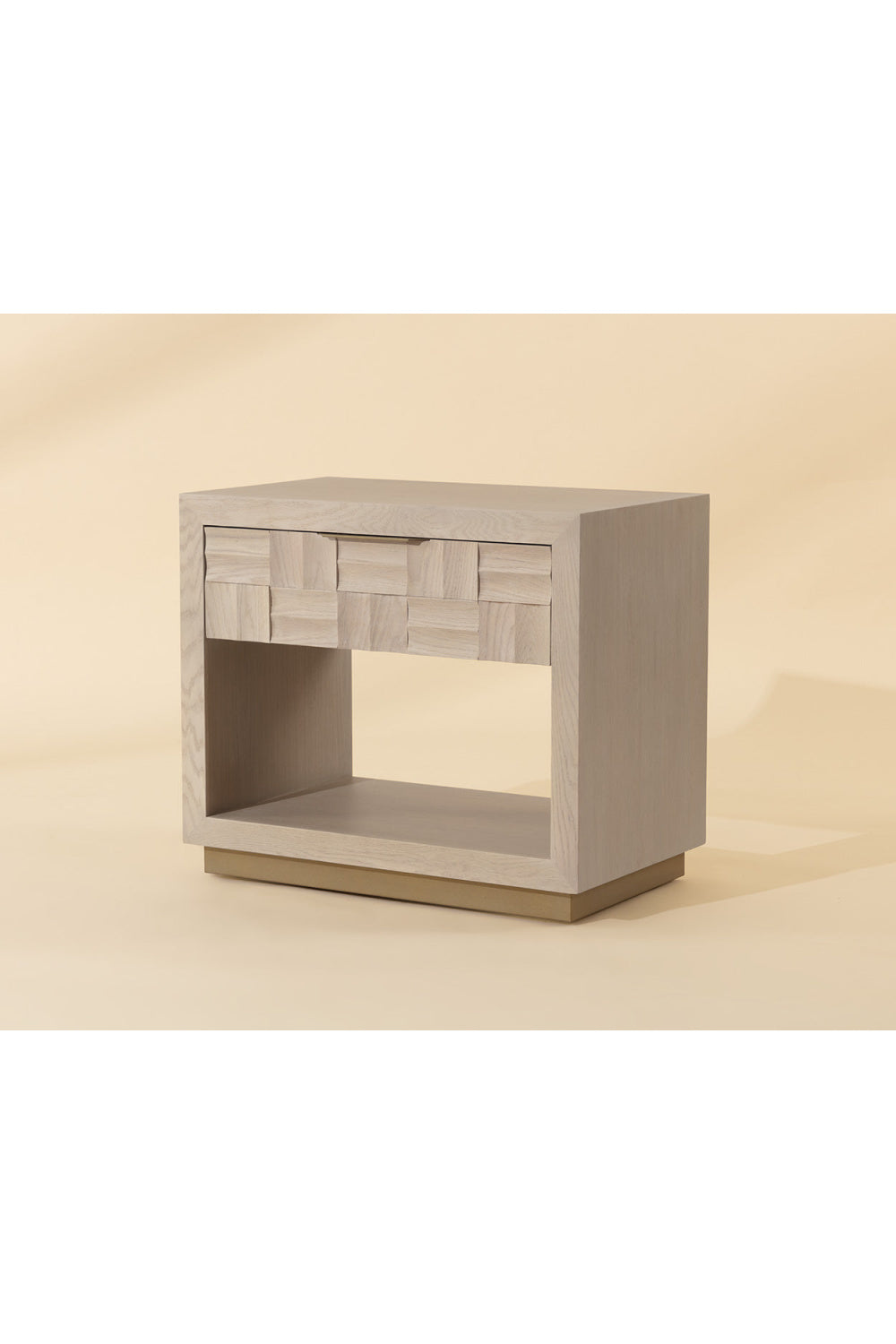 Modern European furniture - Light Oak Wood-Tile Nightstand - www.oroa.com