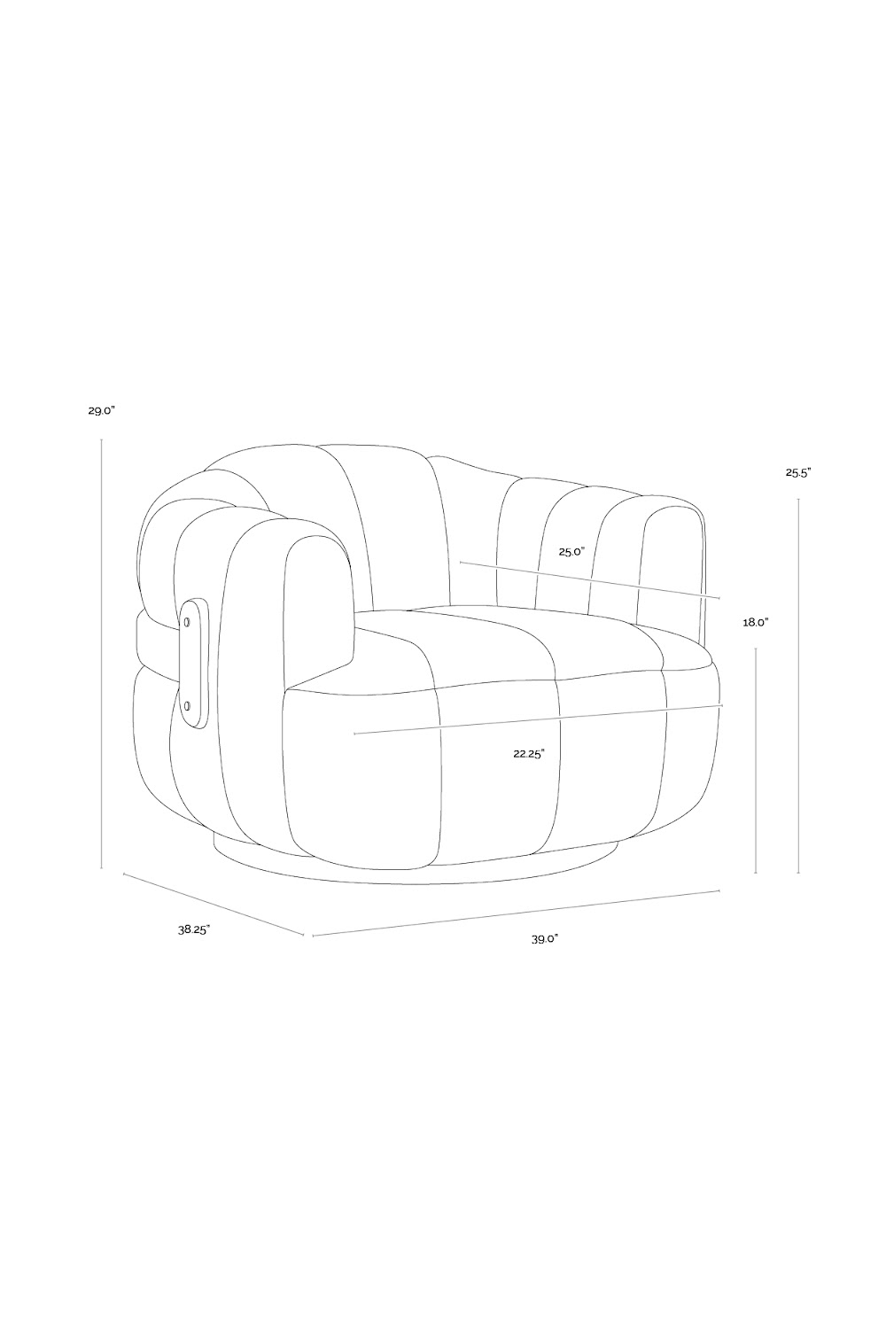 Modern European furniture - Oak Base Barrel Swivel Armchair - www.oroa.com