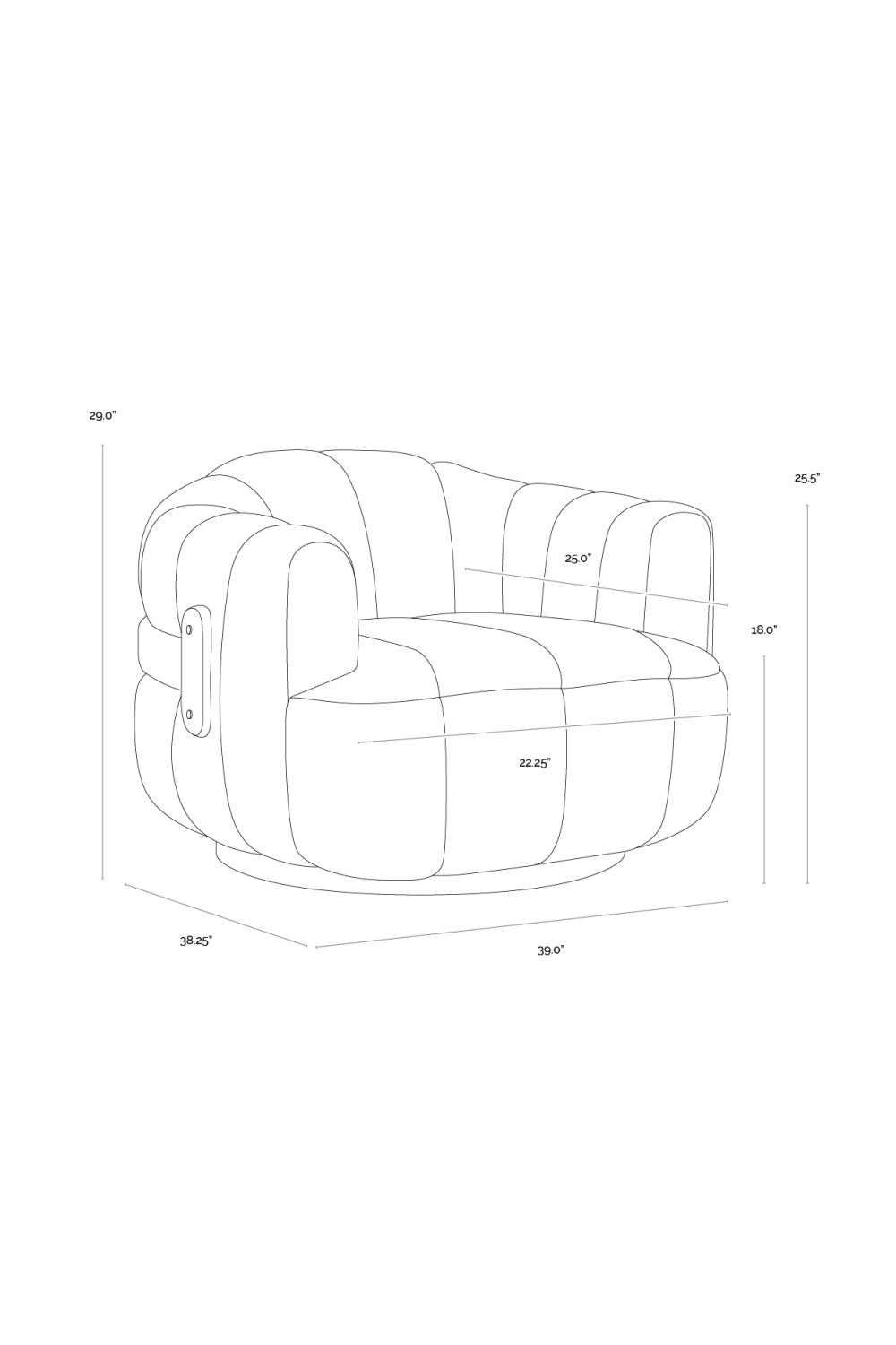 Modern European furniture - Oak Base Barrel Swivel Armchair - www.oroa.com