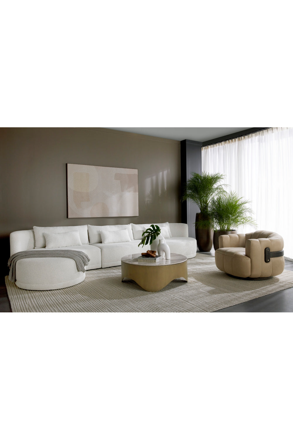 Modern European furniture - Oak Base Barrel Swivel Armchair - www.oroa.com