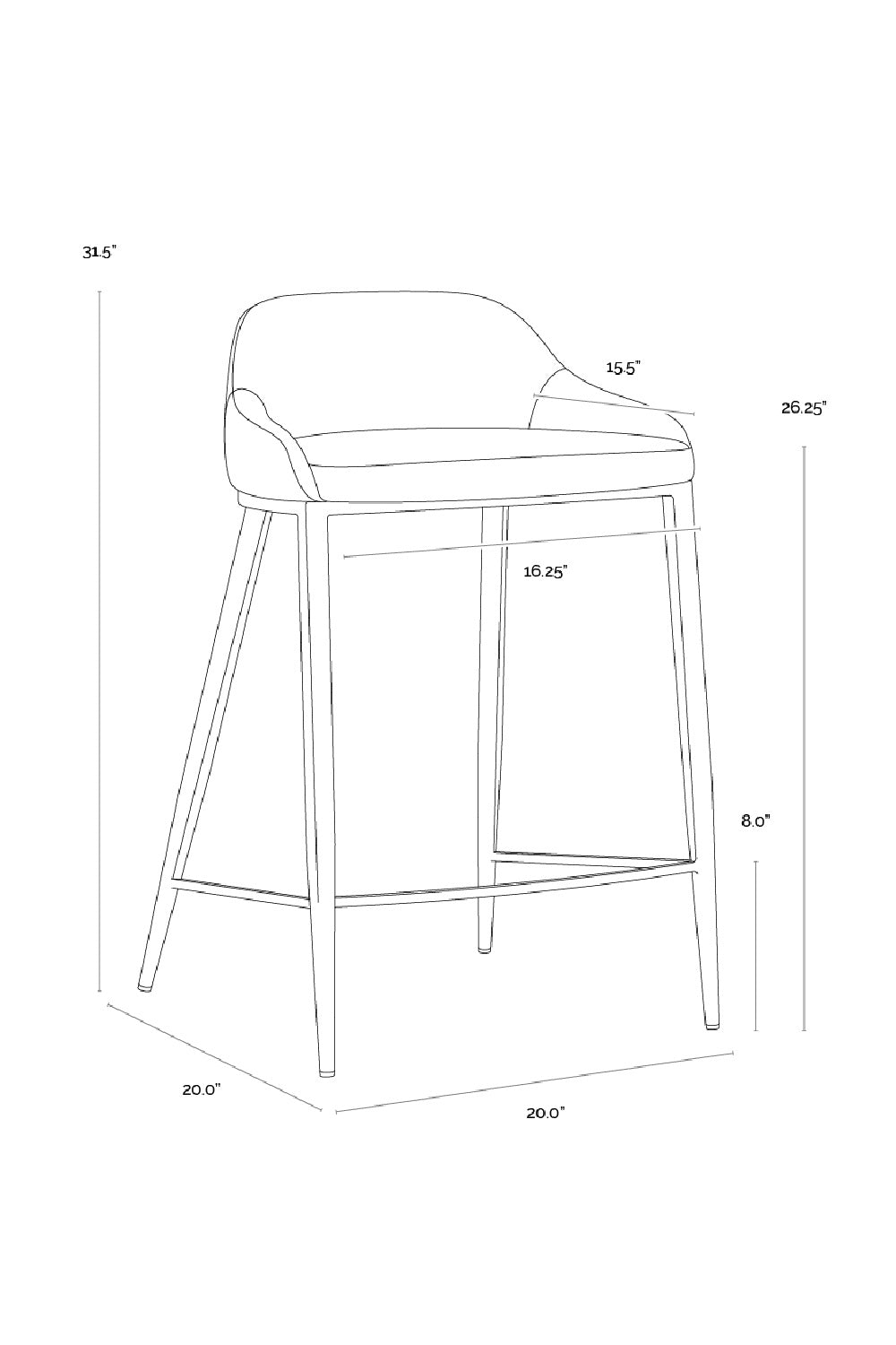 Modern European furniture - Low-Back Leather-Look Counter Stool - www.oroa.com