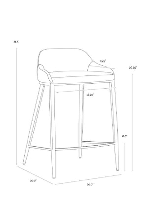 Modern European furniture - Low-Back Leather-Look Counter Stool - www.oroa.com
