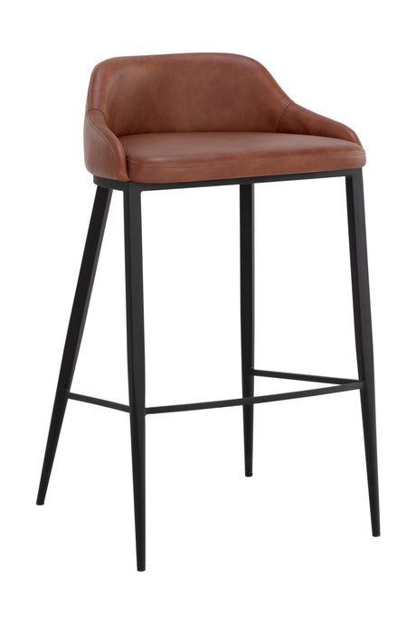 Modern European furniture - Low-Back Leather Look Bar Stool - www.oroa.com