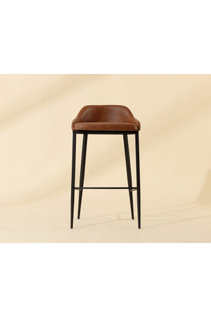 Modern European furniture - Low-Back Leather Look Bar Stool - www.oroa.com
