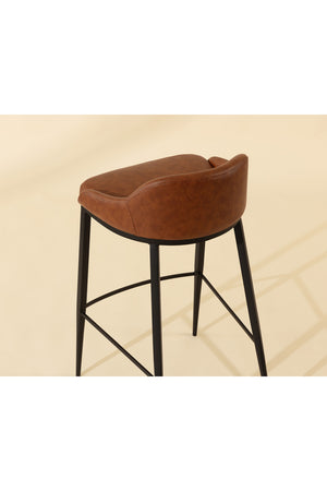 Modern European furniture - Low-Back Leather Look Bar Stool - www.oroa.com