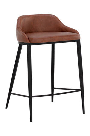 Modern European furniture - Low-Back Leather-Look Counter Stool - www.oroa.com