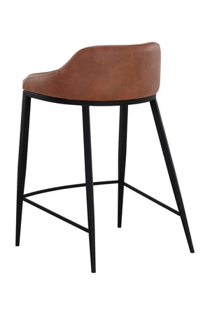 Modern European furniture - Low-Back Leather-Look Counter Stool - www.oroa.com