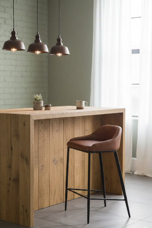 Modern European furniture - Low-Back Leather-Look Counter Stool - www.oroa.com