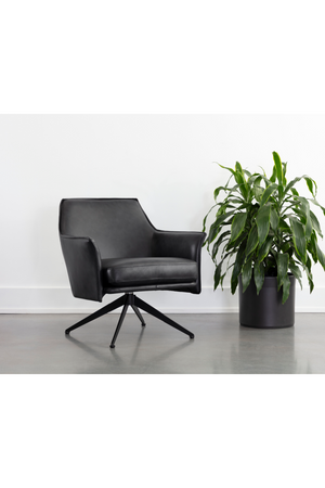 Modern European furniture - Swivel Leather Lounge Chair - www.oroa.com