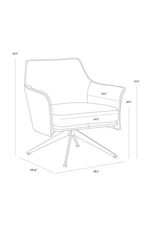 Modern European furniture - Swivel Leather Lounge Chair - www.oroa.com
