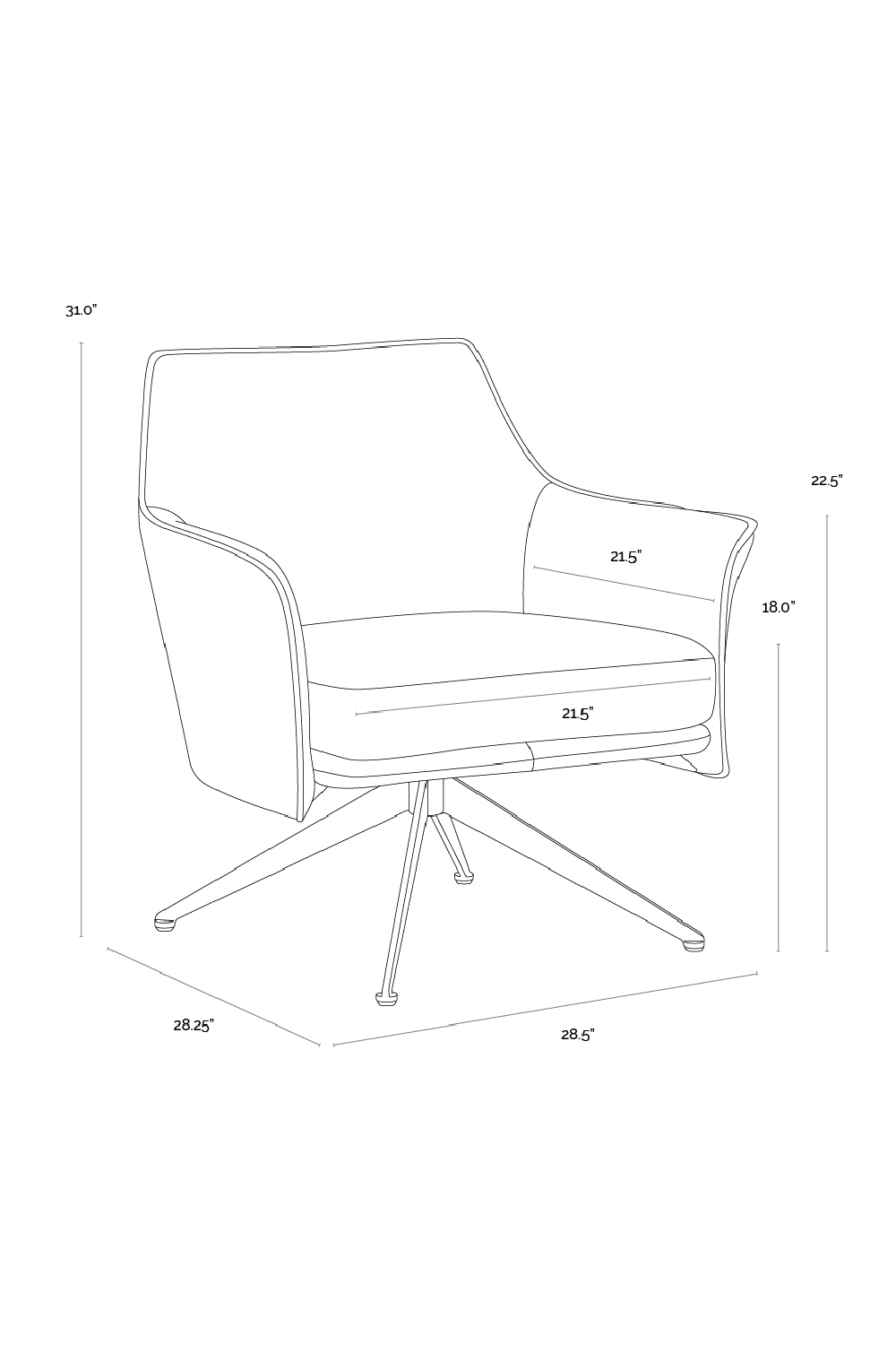 Modern European furniture - Swivel Leather Lounge Chair - www.oroa.com