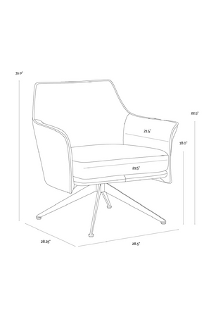 Modern European furniture - Swivel Leather Lounge Chair - www.oroa.com
