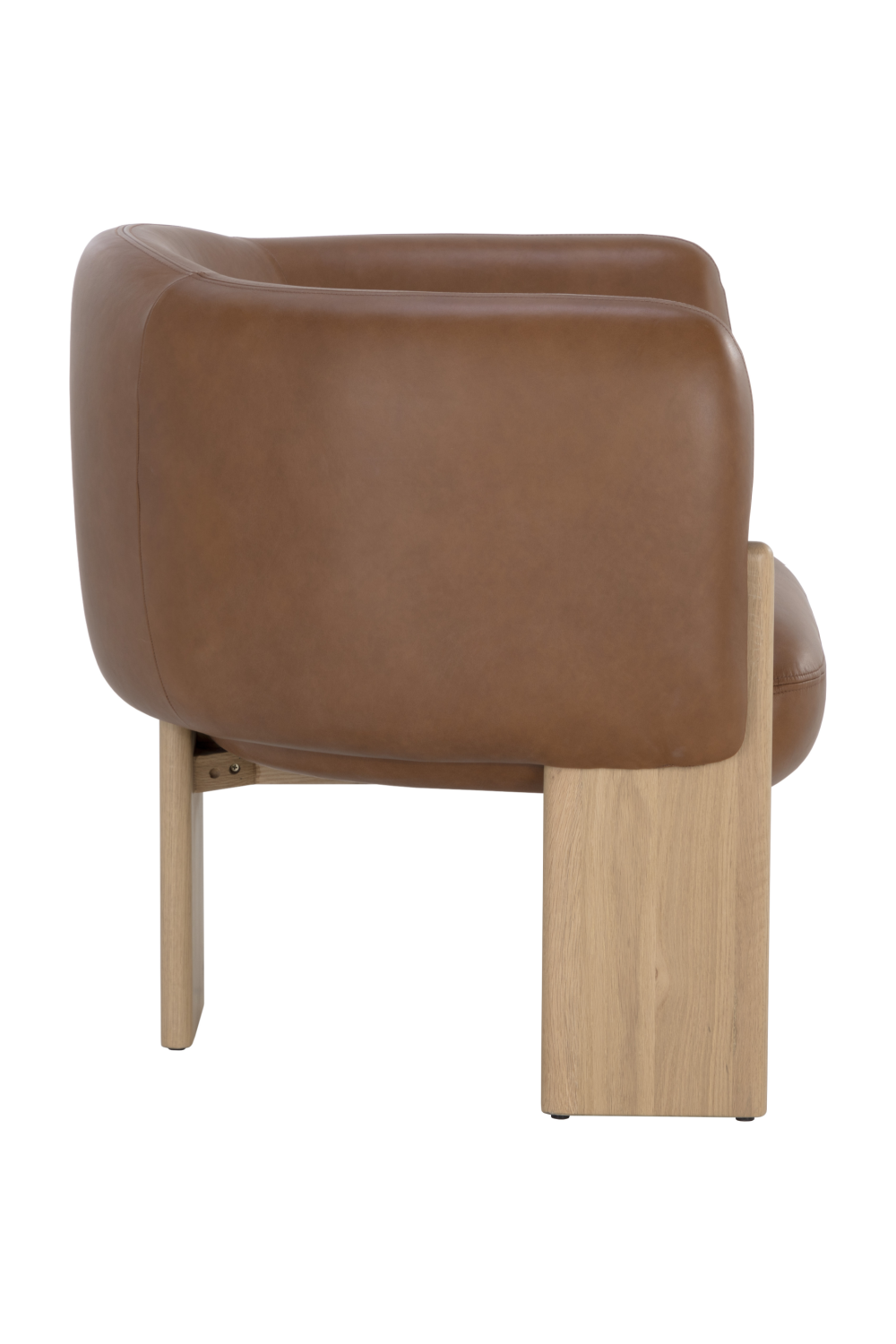 Modern European furniture - Brown Leather Curved Lounge Chair - www.oroa.com