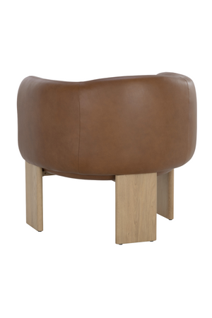 Modern European furniture - Brown Leather Curved Lounge Chair - www.oroa.com