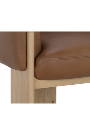 Modern European furniture - Brown Leather Curved Lounge Chair - www.oroa.com