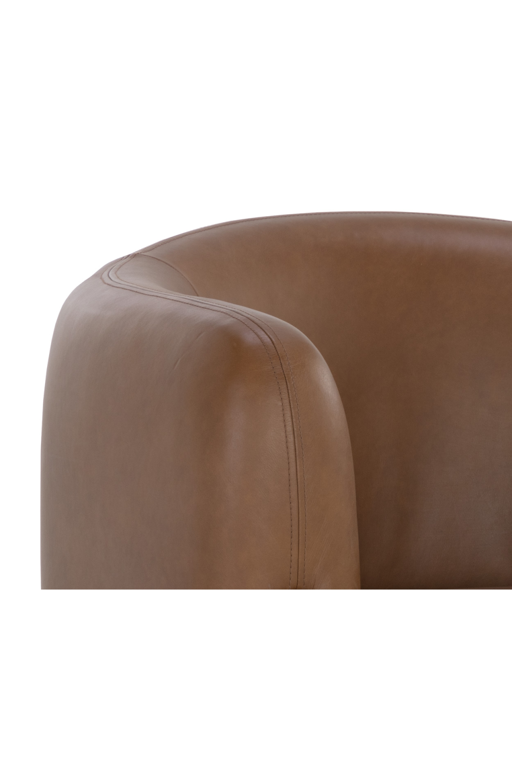Modern European furniture - Brown Leather Curved Lounge Chair - www.oroa.com