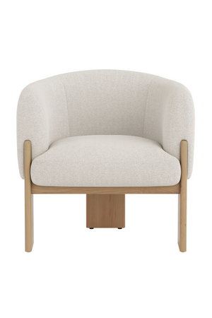 Modern European furniture - Cream Fabric Curved Lounge Chair - www.oroa.com