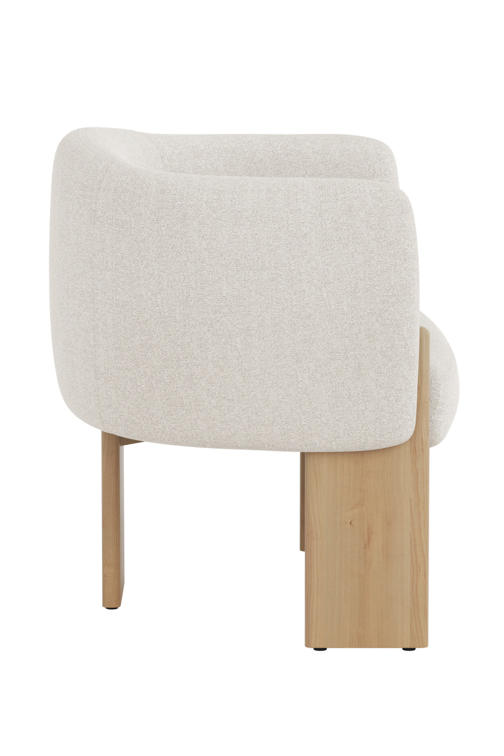 Modern European furniture - Cream Fabric Curved Lounge Chair - www.oroa.com