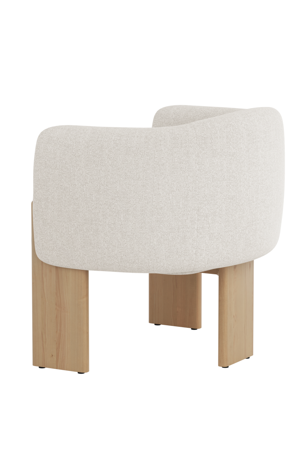 Modern European furniture - Cream Fabric Curved Lounge Chair - www.oroa.com