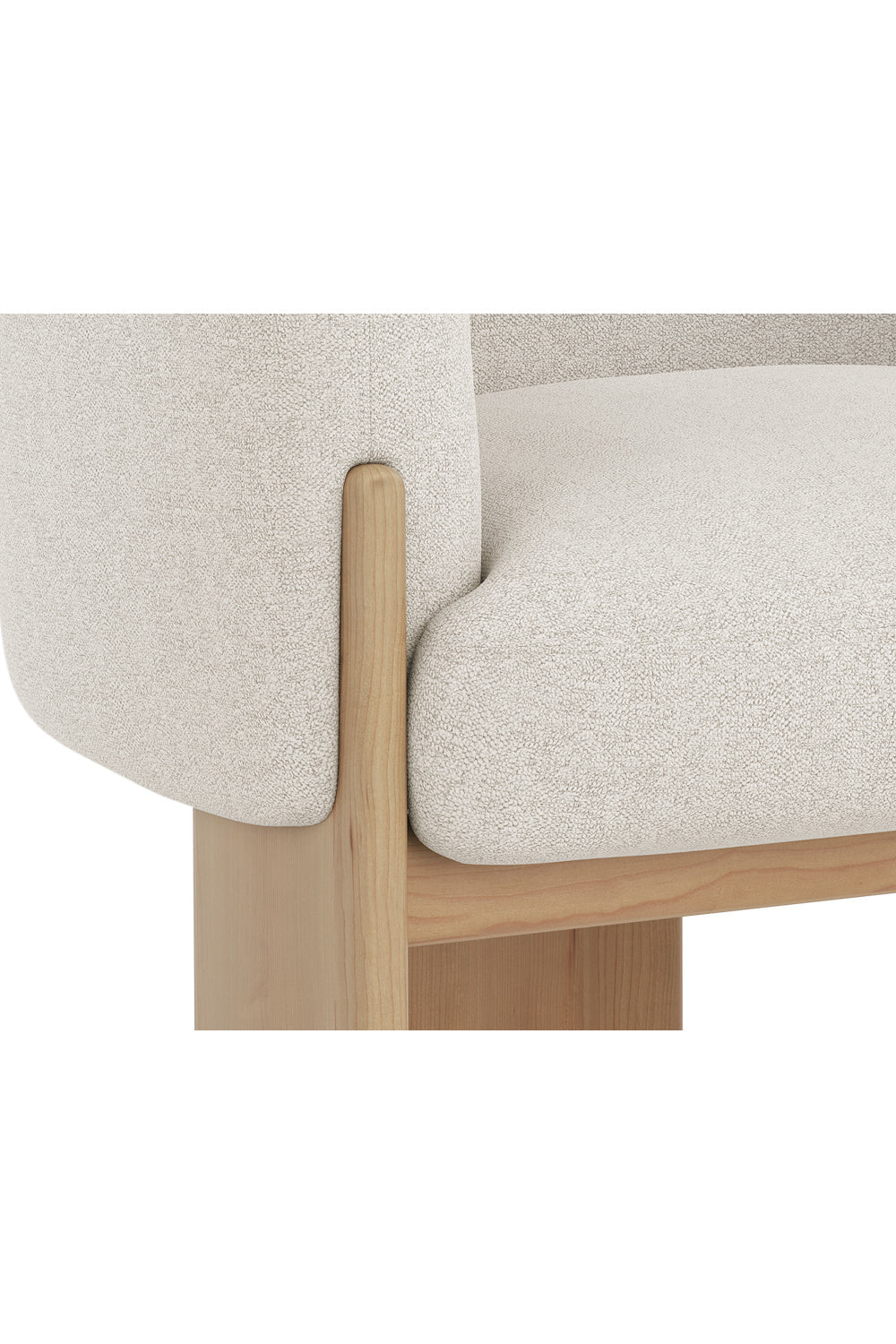 Modern European furniture - Cream Fabric Curved Lounge Chair - www.oroa.com