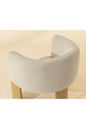 Modern European furniture - Cream Fabric Curved Lounge Chair - www.oroa.com